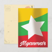 Reiseplakat für Myanmar Flag Postkarte (Vorne/Hinten)