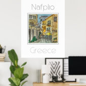 Reiseplakat für Nafplio Griechenland Poster (Heimbüro)