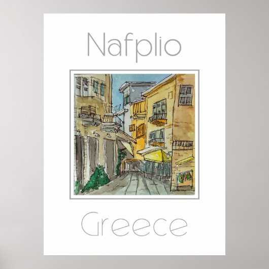 Reiseplakat für Nafplio Griechenland Poster (Vorne)