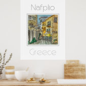 Reiseplakat für Nafplio Griechenland Poster (Küche)