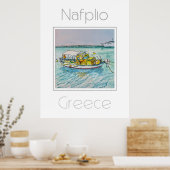 Reiseplakat für Nafplio Griechenland Poster (Küche)