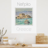 Reiseplakat für Nafplio Griechenland Poster (Küche)
