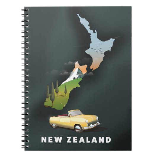 Reiseplakat für Neuseeland Notizblock (Vorderseite)