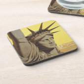 Reiseplakat für New York, United Air Lines Getränkeuntersetzer (Linke Seite)