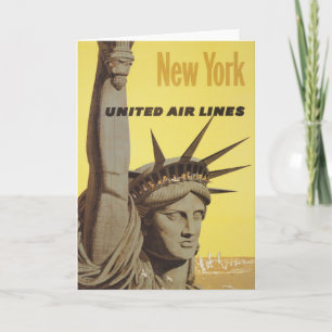 Reiseplakat für New York, United Air Lines Karte
