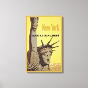 Reiseplakat für New York, United Air Lines Leinwanddruck