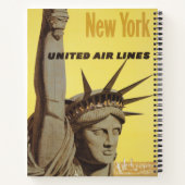 Reiseplakat für New York, United Air Lines Notizblock (Rückseite)