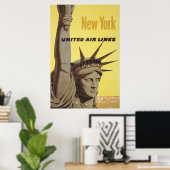 Reiseplakat für New York, United Air Lines Poster (Heimbüro)
