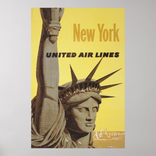 Reiseplakat für New York, United Air Lines Poster (Vorne)