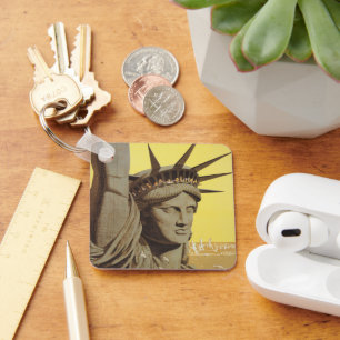 Reiseplakat für New York, United Air Lines Schlüsselanhänger