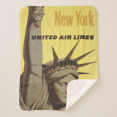 Reiseplakat für New York, United Air Lines Sherpadecke (Vorderseite)