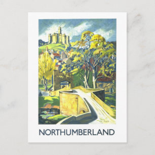 Reiseplakat für Northumberland im Vintage-Stil Postkarte