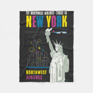 Reiseplakat für Northwest Airlines-Flüge Fleecedecke