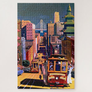 Reiseplakat für San Francisco Cable Car im Vintage Puzzle