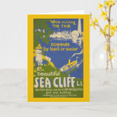 Reiseplakat für Sea Cliff, Long Island 2 Karte (Gelbe Blume)