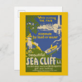 Reiseplakat für Sea Cliff, Long Island 2 Postkarte (Vorne/Hinten)