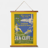 Reiseplakat für Sea Cliff, Long Island 2 Wandteppich Mit Holzrahmen (Vorderseite)