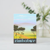 Reiseplakat für Simbabwe Postkarte (Stehend Vorderseite)