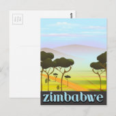 Reiseplakat für Simbabwe Postkarte (Vorne/Hinten)