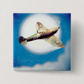 Reiseplakat für Spitfire-Flugzeuge Button (Vorderseite)