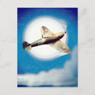 Reiseplakat für Spitfire-Flugzeuge Postkarte