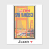 Reiseplakat für TWA nach San Francisco Aufkleber (Blatt)