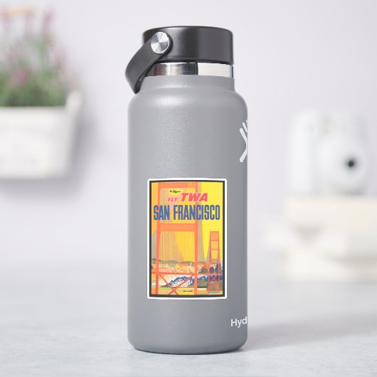 Reiseplakat für TWA nach San Francisco Aufkleber (HydroFlask)
