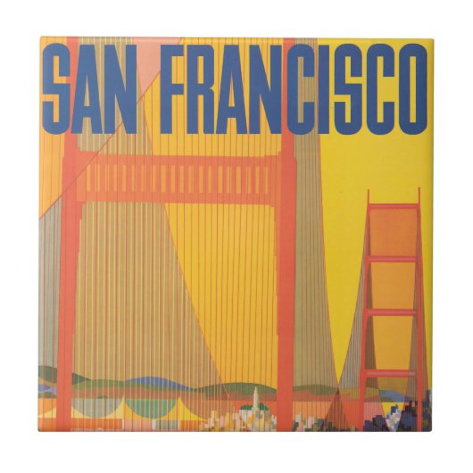 Reiseplakat für TWA nach San Francisco Fliese (Vorderseite)