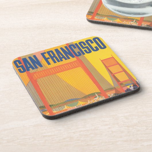 Reiseplakat für TWA nach San Francisco Getränkeuntersetzer (Linke Seite)