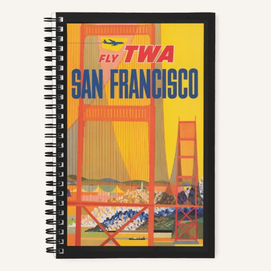 Reiseplakat für TWA nach San Francisco Notizblock (Vorderseite)