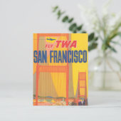 Reiseplakat für TWA nach San Francisco Postkarte (Stehend Vorderseite)