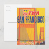 Reiseplakat für TWA nach San Francisco Postkarte (Vorne/Hinten)