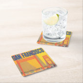 Reiseplakat für TWA nach San Francisco Rechteckiger Pappuntersetzer (Vor Ort)