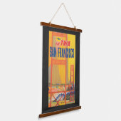 Reiseplakat für TWA nach San Francisco Wandteppich Mit Holzrahmen (Gewinkelt)