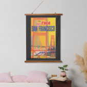 Reiseplakat für TWA nach San Francisco Wandteppich Mit Holzrahmen (Schlafzimmer)