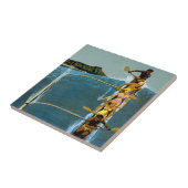 Reiseplakat für United Air Lines nach Hawaii Fliese (Seite)