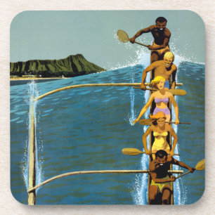 Reiseplakat für United Air Lines nach Hawaii Getränkeuntersetzer