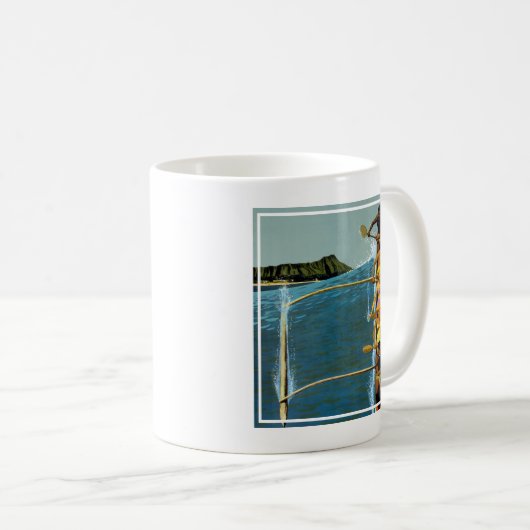 Reiseplakat für United Air Lines nach Hawaii Kaffeetasse (VorderseiteRechts)