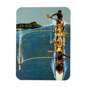 Reiseplakat für United Air Lines nach Hawaii Magnet