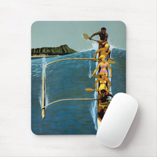 Reiseplakat für United Air Lines nach Hawaii Mousepad (Mit Mouse)