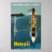 Reiseplakat für United Air Lines nach Hawaii Poster (Vorne)