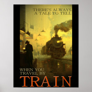 Reiseplakat für Vintage-Zugreisen Poster
