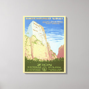 Reiseplakat für Zion National Park im Vintage-Stil Leinwanddruck