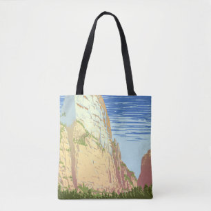 Reiseplakat für Zion National Park im Vintage-Stil Tasche
