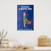 Reiseplakat für Zugreisen im Vintage-Stil Poster (Küche)