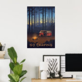 Reiseplakat "Go Camping" Campervan-Version Poster (Heimbüro)