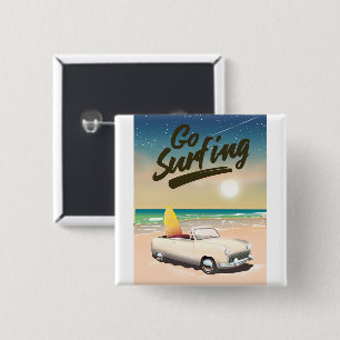 Reiseplakat Go Surfing! Button