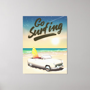 Reiseplakat Go Surfing! Leinwanddruck