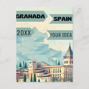 Reiseplakat Granada druckbar - Spanien Reise Pos Postkarte