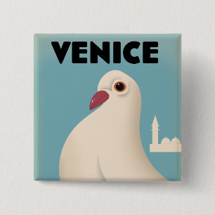 Reiseplakat im Stil von Venedig Vintage Mauspad Be Button